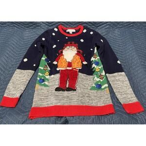Jolly Sweaters Santa Lumberjack Ugly Christmas Sweater Size Small S/CH Unisex
